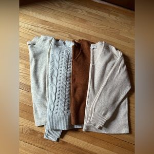 Lot of 4 Loft Sweaters & Jean Jacket